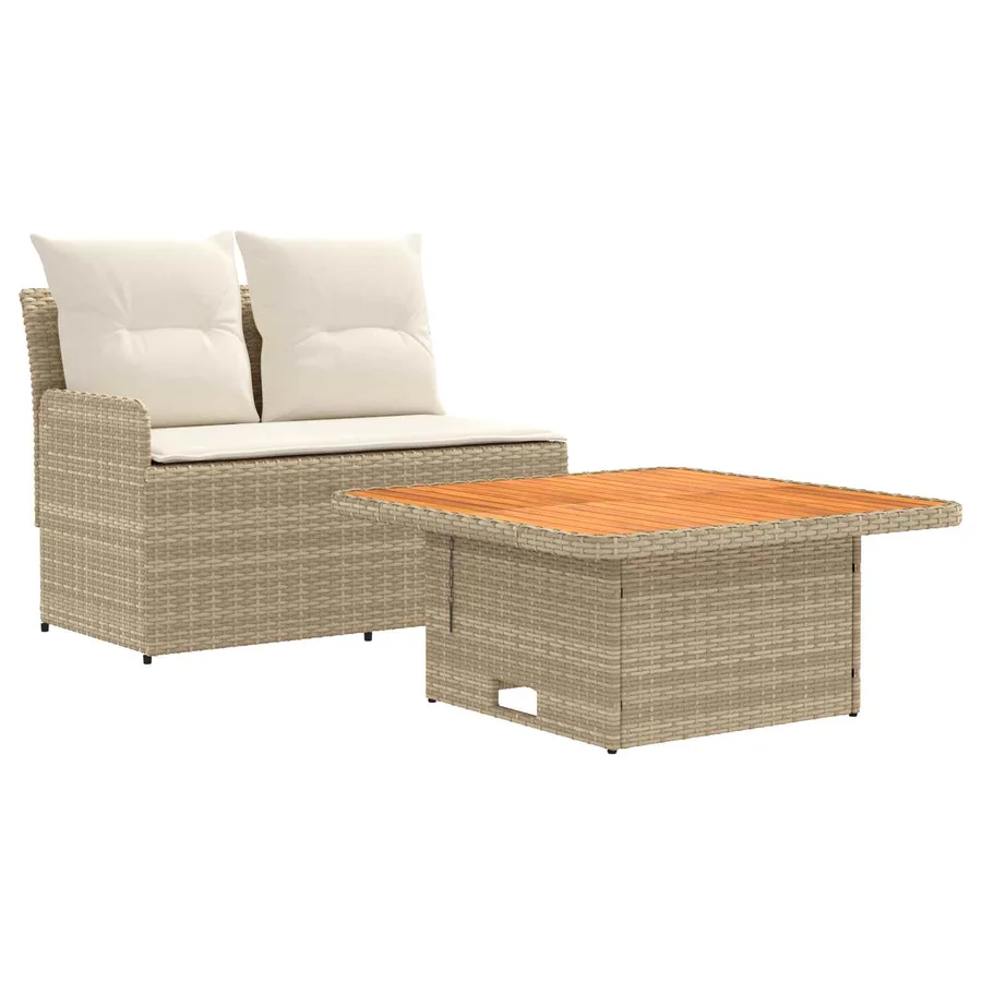Canapé de jardin avec accoudoirs et table relevable 2 Pièce - 2
