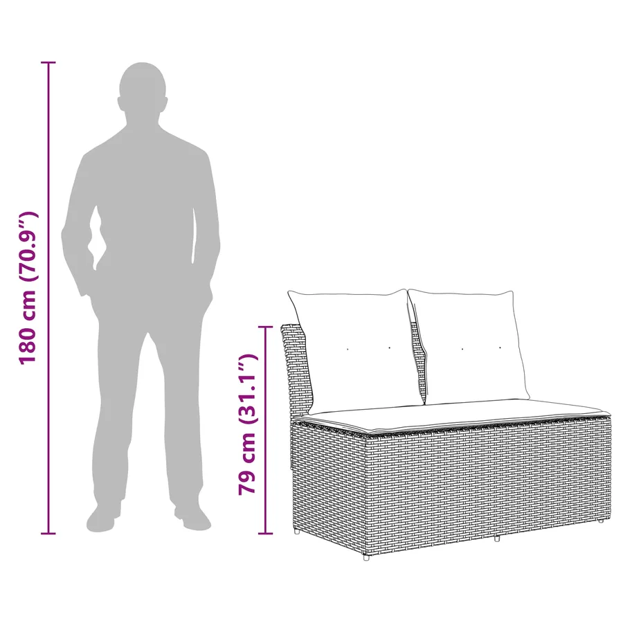 2 Pièce Canapé du milieu de jardin avec table relevable - 15