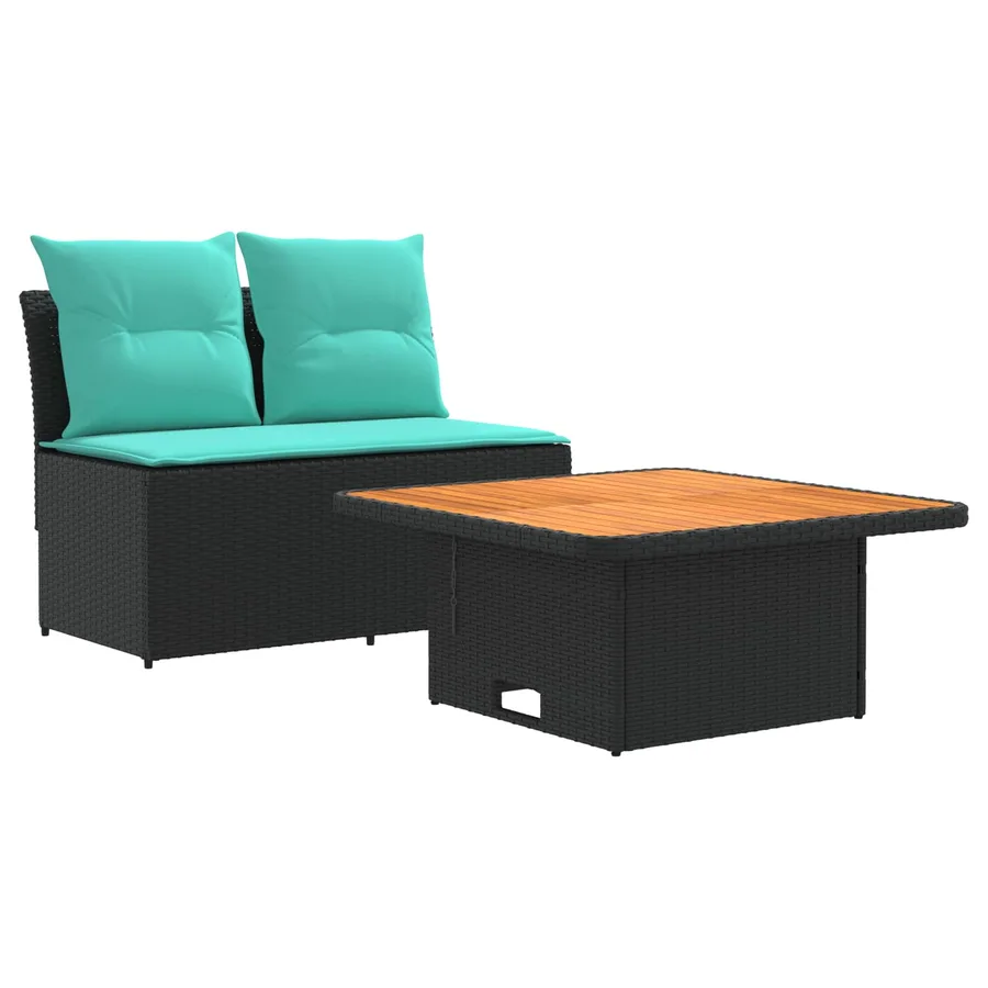 2 Pièce Canapé du milieu de jardin avec table relevable - 2
