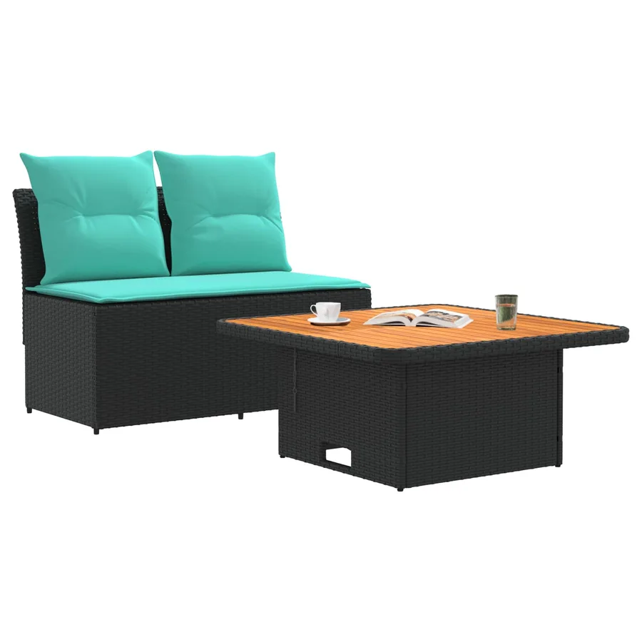 2 Pièce Canapé du milieu de jardin avec table relevable - 3