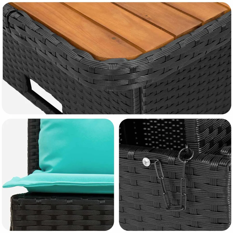 2 Pièce Canapé du milieu de jardin avec table relevable - 8