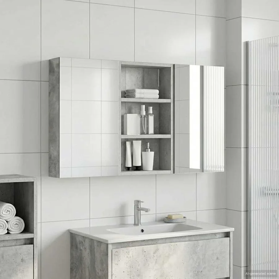 Ensemble de Meubles de Salle de Bain 3 pcs 90 x 10,5 x 50 cm - 4
