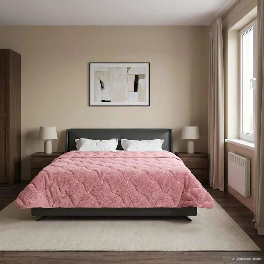 Duvet d'été simple Matelassé Rose 200 x 200 cm - 4