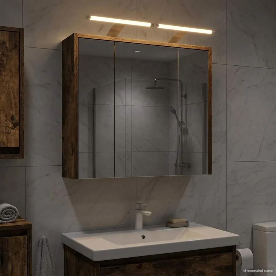 Armoire Miroir de Salle de Bain Chêne fumé 63,5 x 16 x 62,5 cm - 4