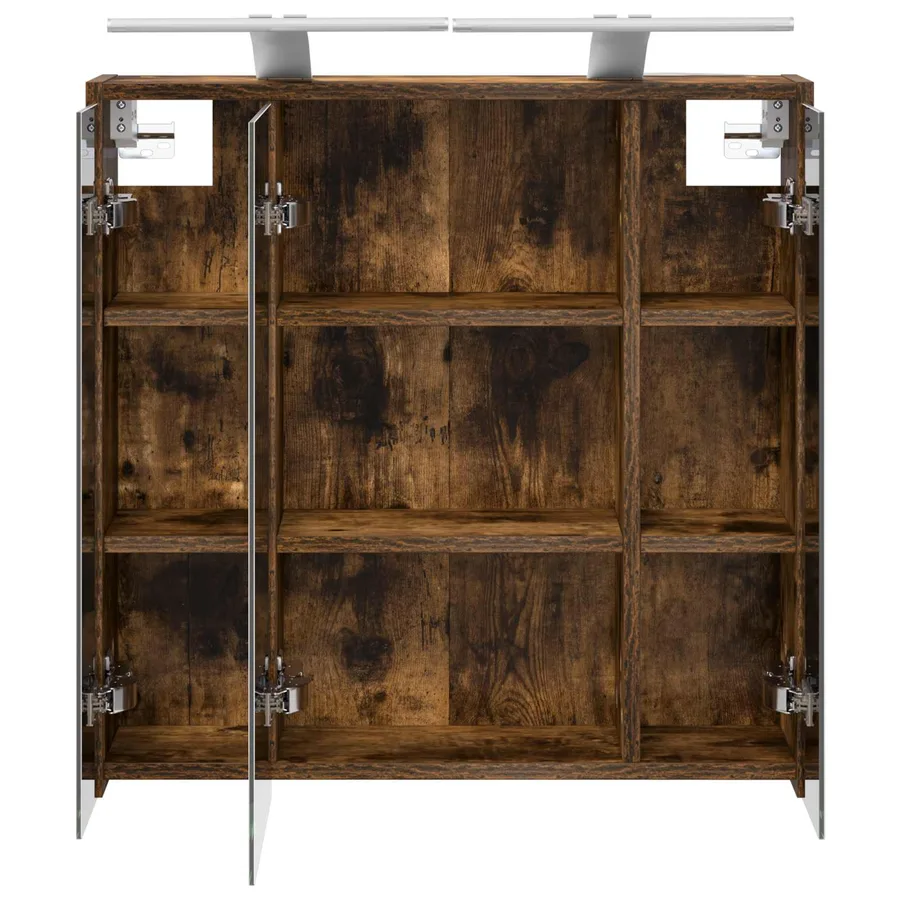 Armoire Miroir de Salle de Bain Chêne fumé 63,5 x 16 x 62,5 cm - 7
