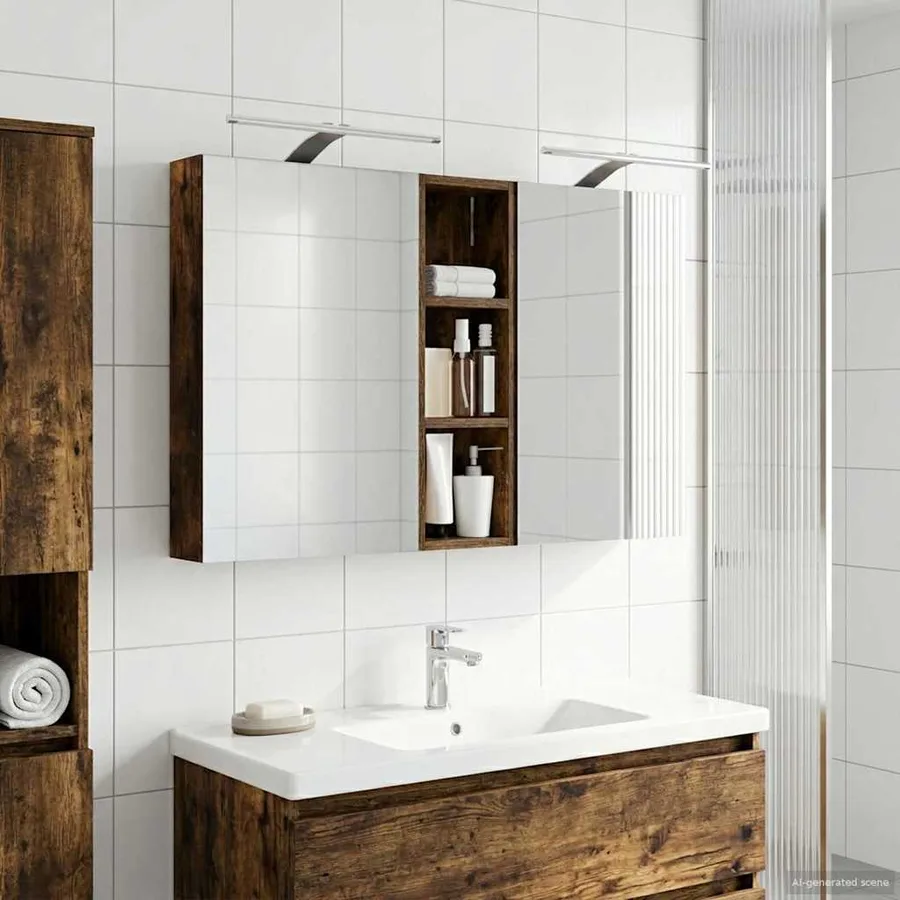 Ensemble de Meubles de Salle de Bain 3 pcs 100 x 10,5 x 60,5 cm - 4