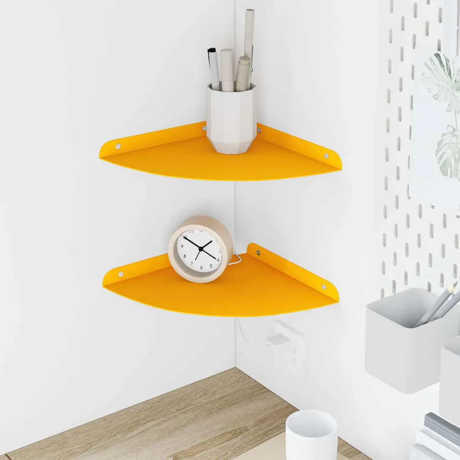 Étagère flottante 2 pcs Jaune moutarde 24 x 24 x 2 cm