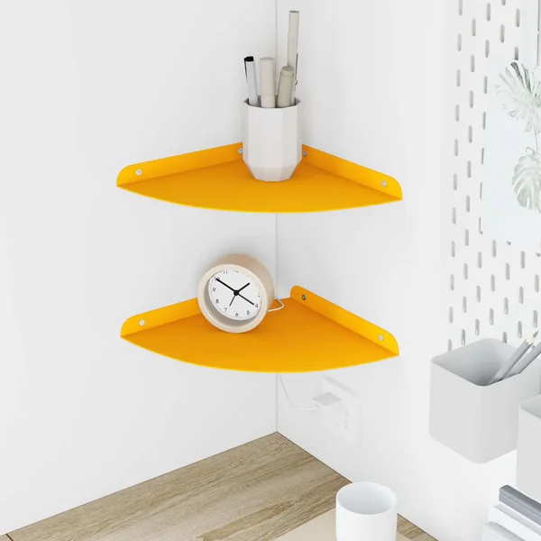Étagère flottante 2 pcs Jaune moutarde 24 x 24 x 2 cm