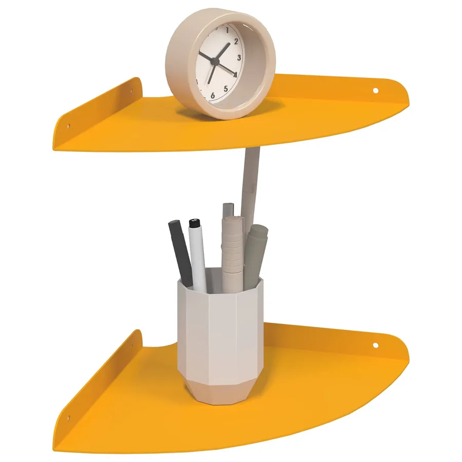 Étagère flottante 2 pcs Jaune moutarde 24 x 24 x 2 cm - 3
