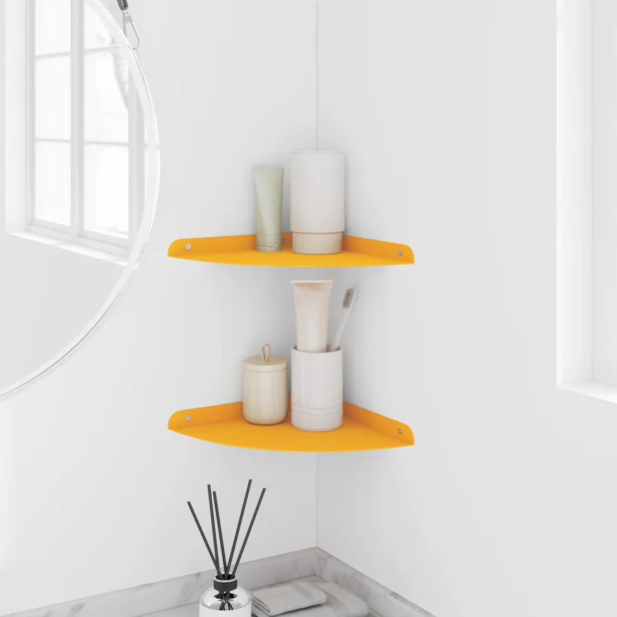 Étagère flottante 2 pcs Jaune moutarde 24 x 24 x 2 cm - 4