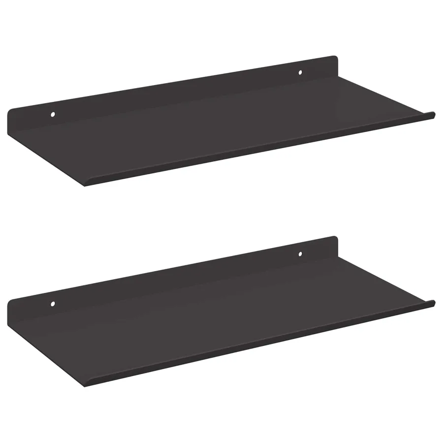 Étagère flottante 2 pcs Noir 40 x 17,5 x 2,5 cm Acier - 2