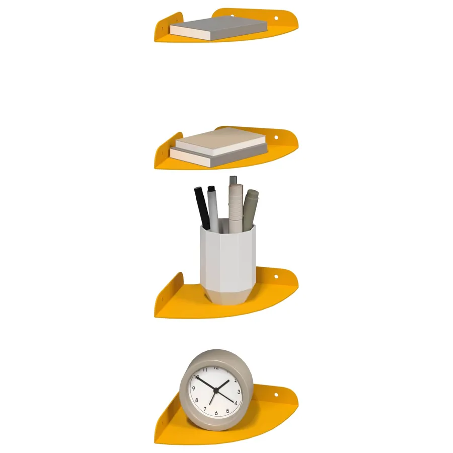 Étagère flottante 4 pcs Jaune moutarde 15 x 15 x 2 cm - 3