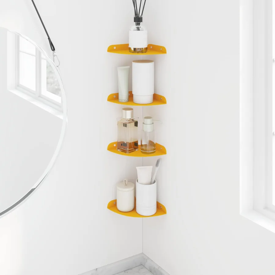 Étagère flottante 4 pcs Jaune moutarde 15 x 15 x 2 cm - 4