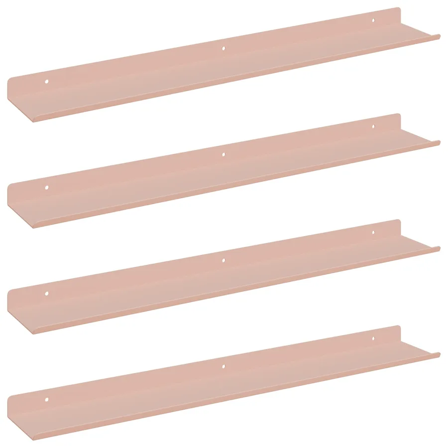 Étagère flottante 4 pcs Rose 60 x 8,5 x 2,5 cm Acier - 2