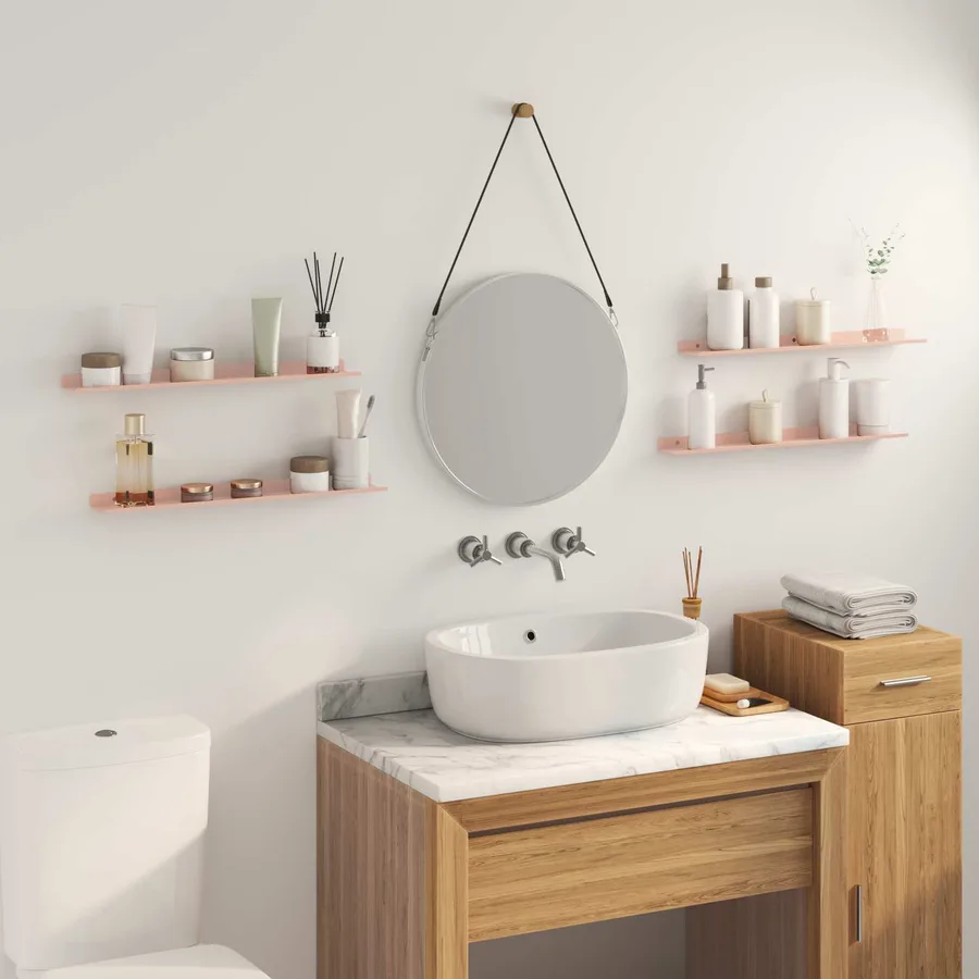 Étagère flottante 4 pcs Rose 60 x 8,5 x 2,5 cm Acier - 4