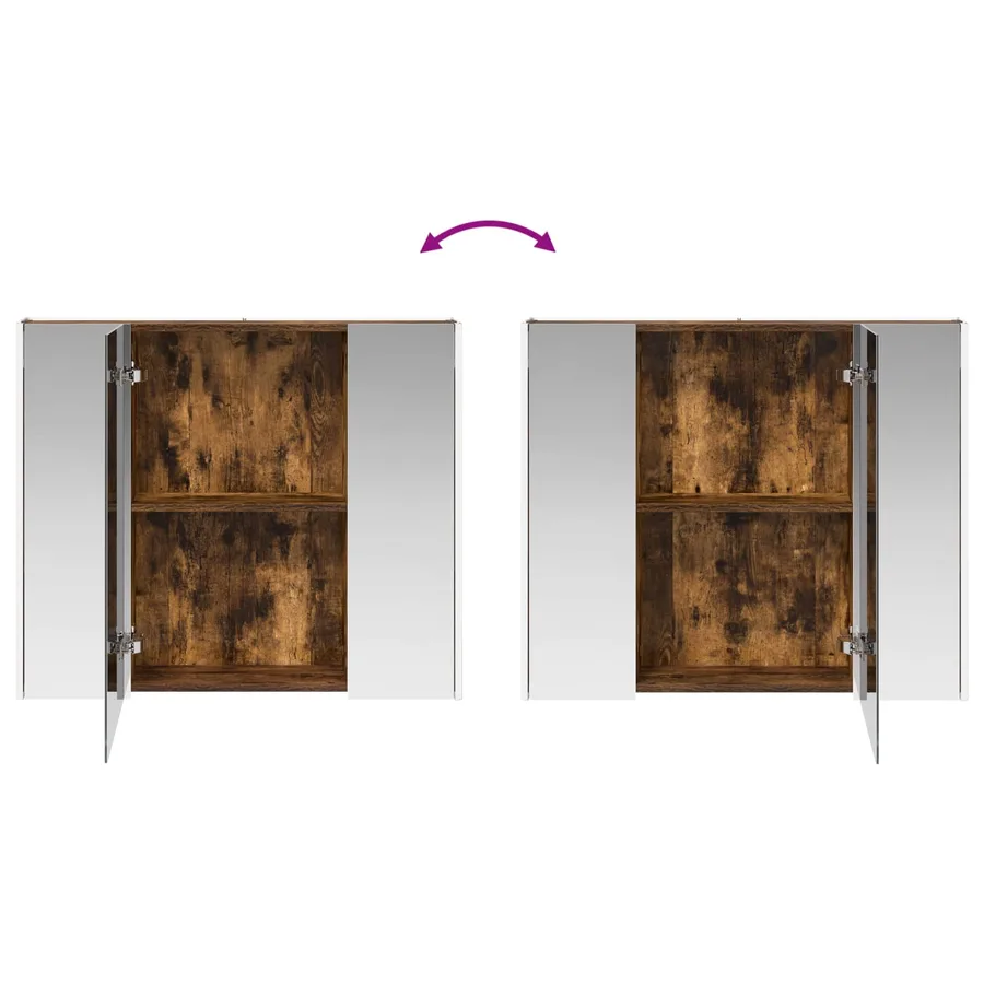 Armoire Miroir de Salle de Bain Chêne fumé 83,5 x 15,5 x 70 cm - 12
