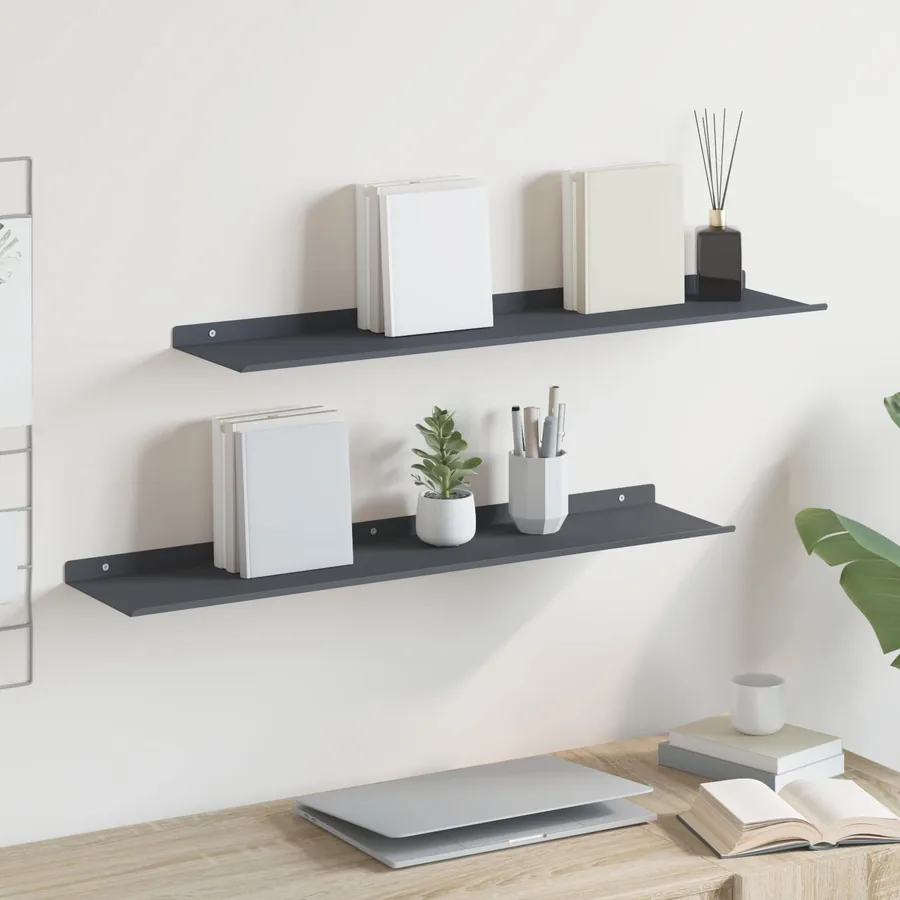 Étagère flottante 2 pcs Anthracite 80 x 18 x 2,5 cm Acier