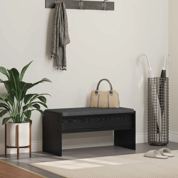 Banc d'entrée avec coussin Chêne noir 83 x 38 x 40 cm