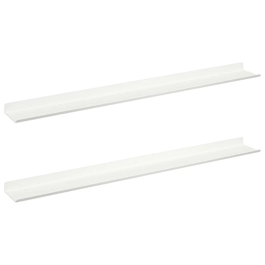 Étagère flottante 2 pcs Blanc 80 x 9 x 2,5 cm Acier - 2