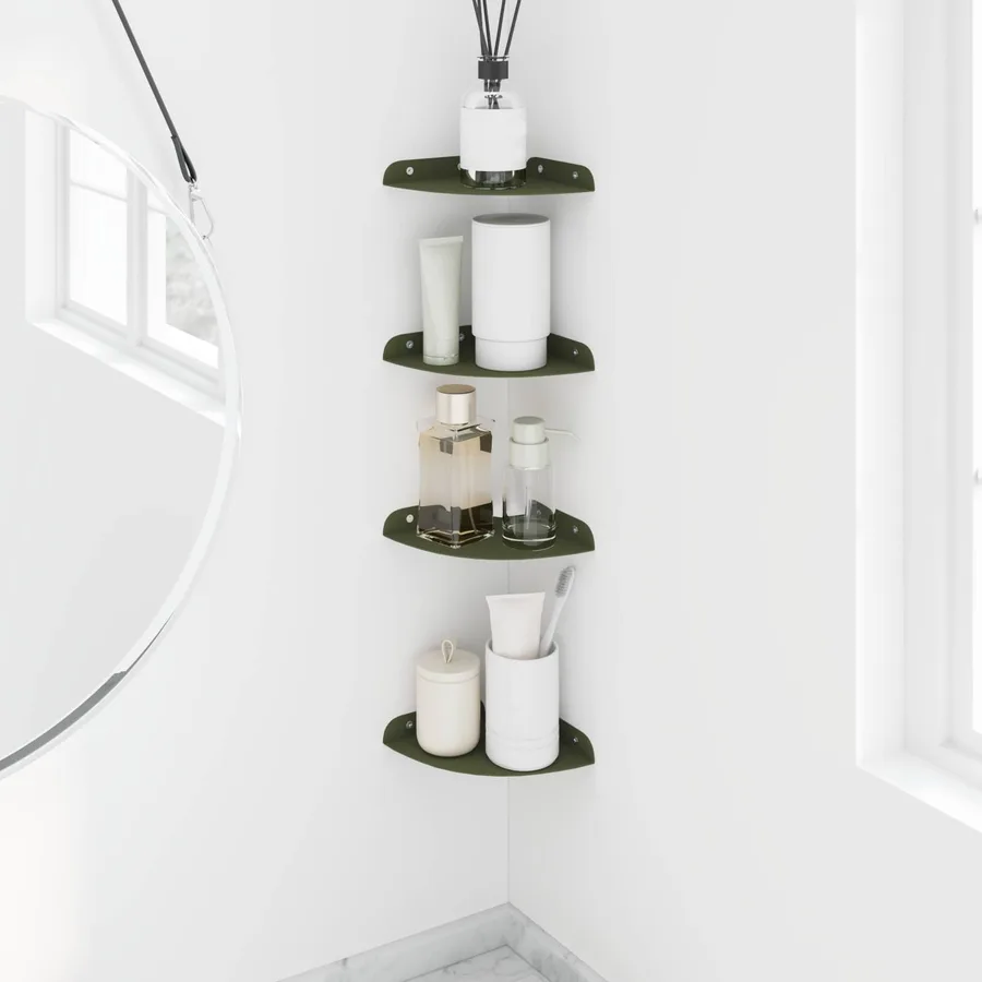 Étagère flottante avec étagère 4 pcs Vert olive 15 x 15 x 2 cm - 4