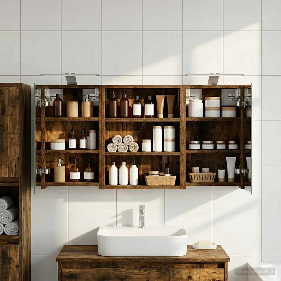Ensemble de Meubles de Salle de Bain 3 pcs 100 x 10,5 x 50 cm - 4