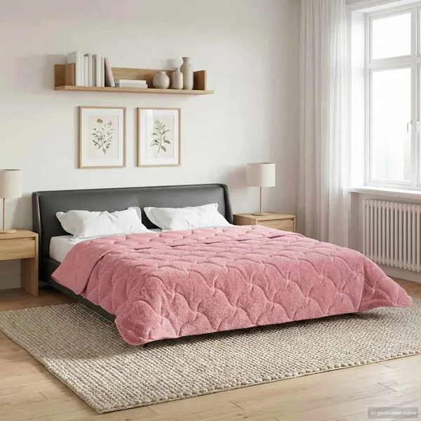 Duvet d'hiver Rose 240 x 260 cm Microfibre et polaire Teddy
