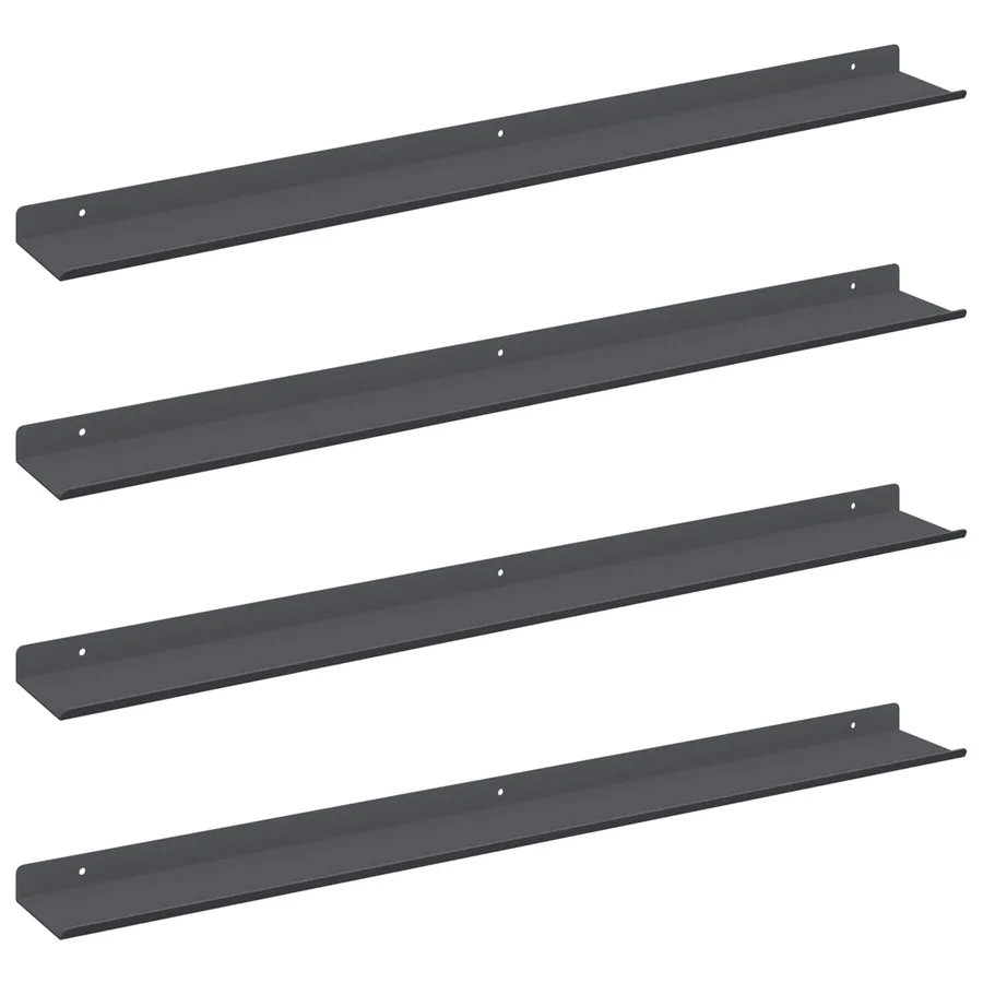 Étagère flottante 4 pcs Anthracite 80 x 9 x 2,5 cm Acier - 2