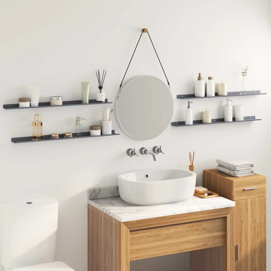 Étagère flottante 4 pcs Anthracite 80 x 9 x 2,5 cm Acier - 4