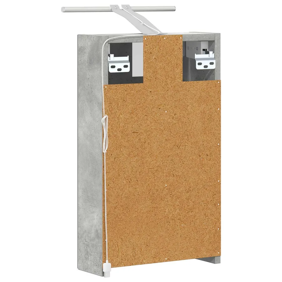 Armoire Miroir de Salle de Bain Gris béton 30 x 10,5 x 50 cm - 9
