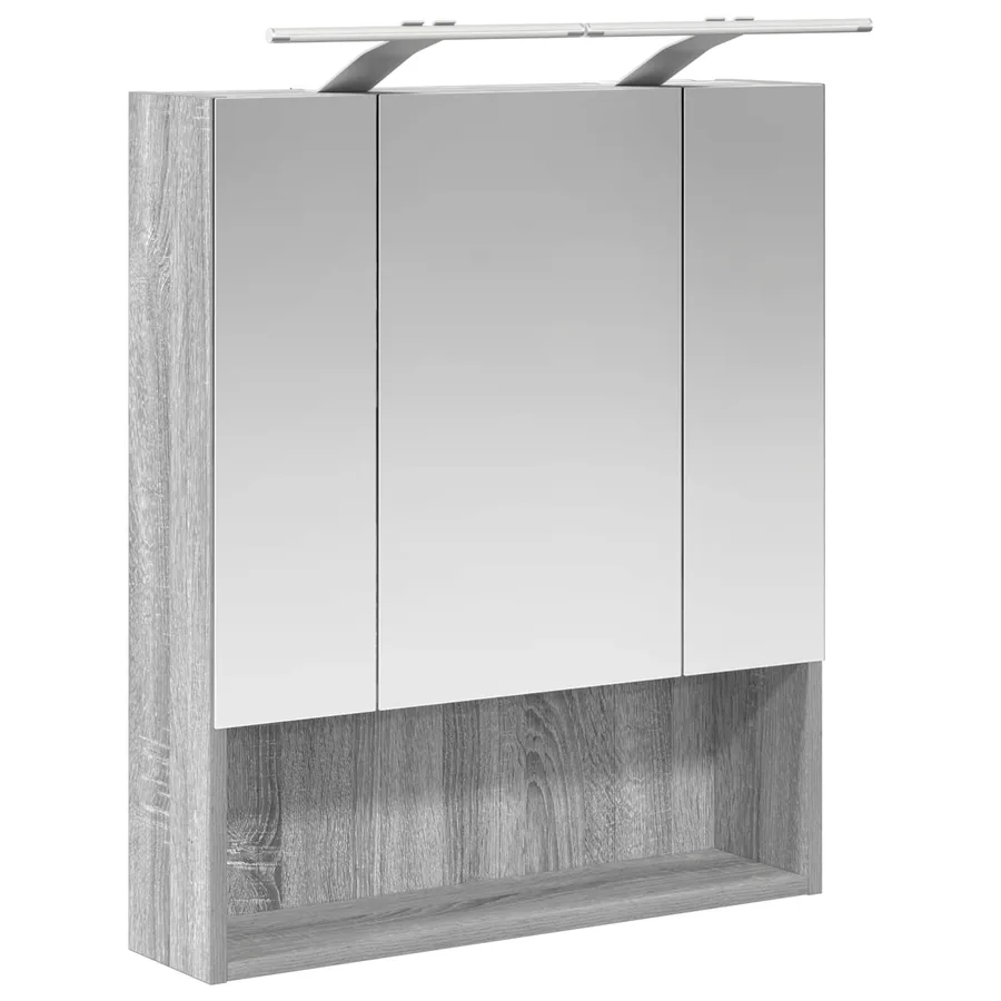 Armoire Miroir de Salle de Bain Gris Sonoma 60 x 14.5 x 70 cm - 5