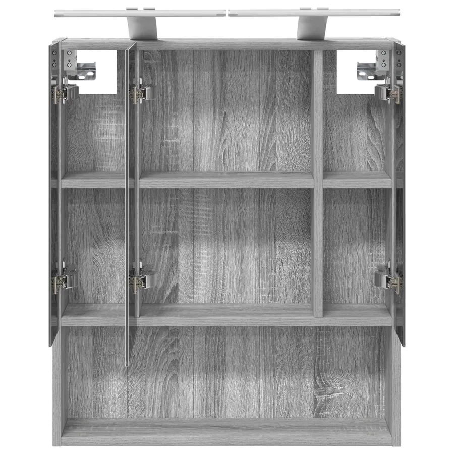 Armoire Miroir de Salle de Bain Gris Sonoma 60 x 14.5 x 70 cm - 7