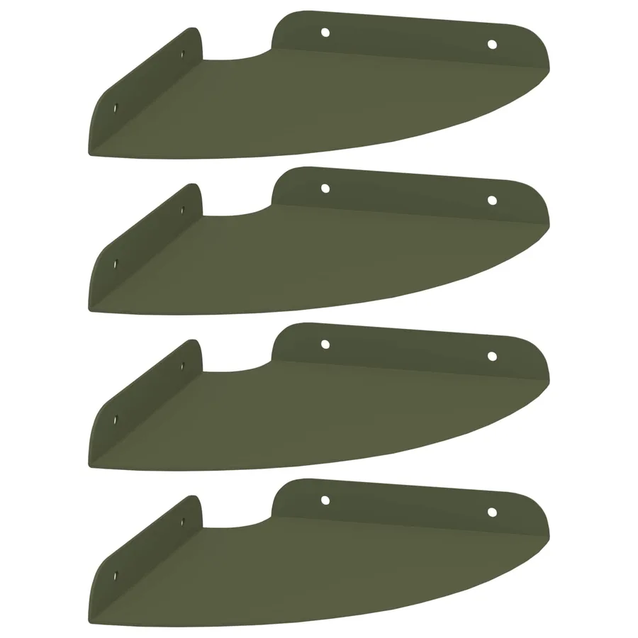 Étagère flottante avec étagère 4 pcs Vert olive 18 x 18 x 2 cm - 2