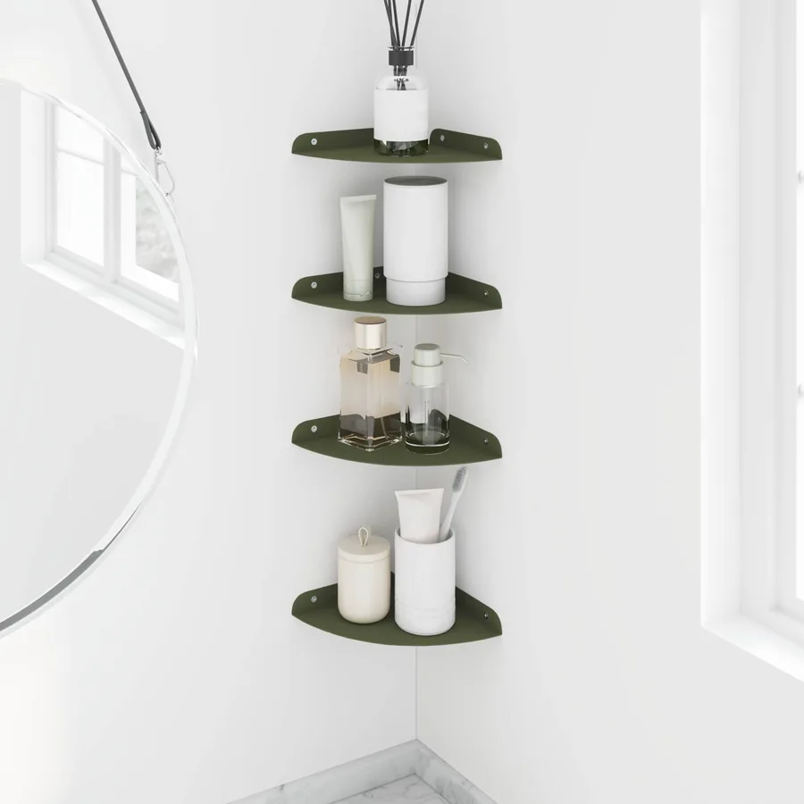 Étagère flottante avec étagère 4 pcs Vert olive 18 x 18 x 2 cm - 4