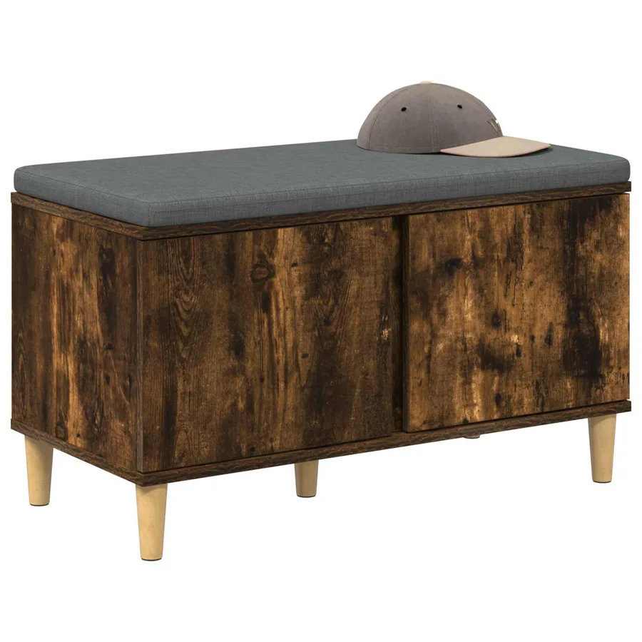 Banc d'entrée avec coussin Chêne Fumé 80 x 38 x 46 cm - 3