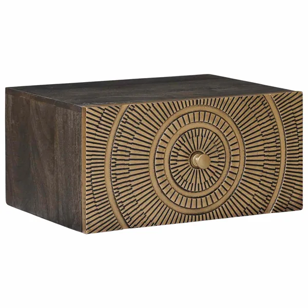 Table de chevet faite main Marron café 40 x 30 x 20 cm