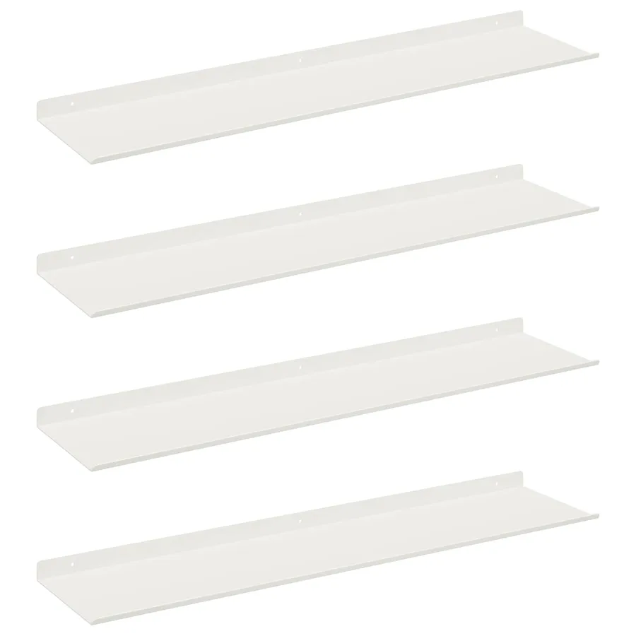 Étagère flottante 4 pcs Blanc 80 x 18 x 2,5 cm Acier - 2