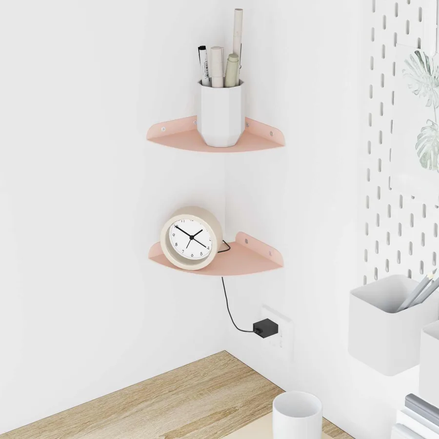 Étagère flottante avec étagère 2 pcs Rose 15 x 15 x 2 cm