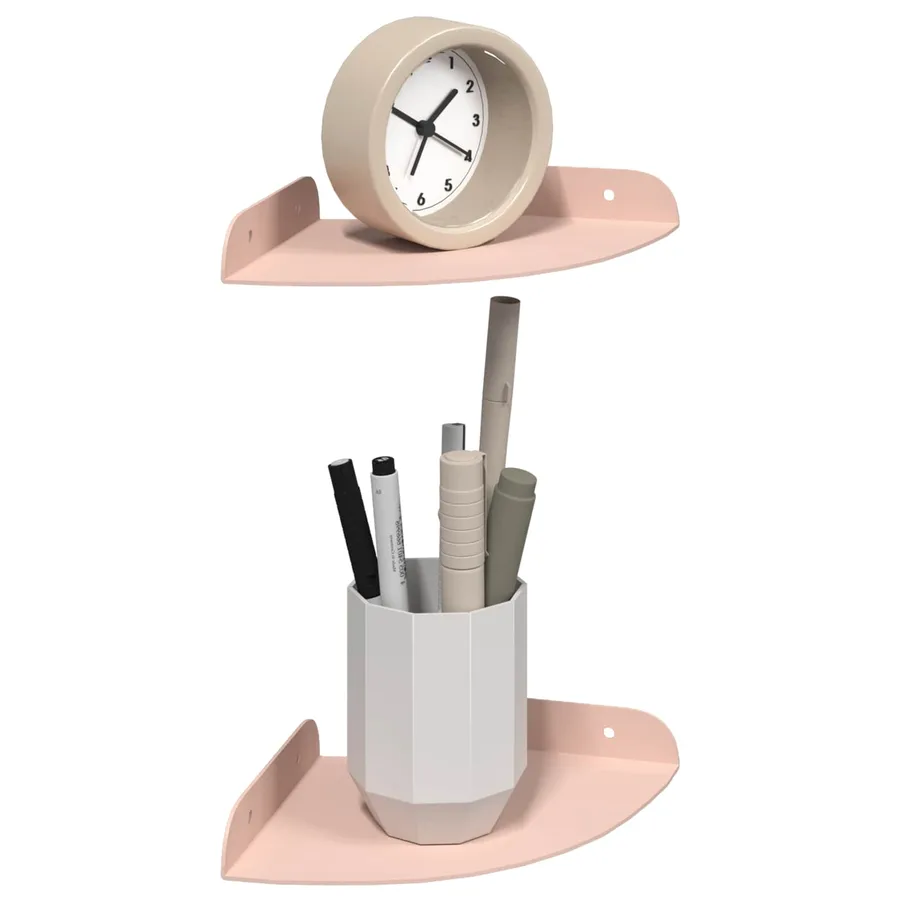 Étagère flottante avec étagère 2 pcs Rose 15 x 15 x 2 cm - 3