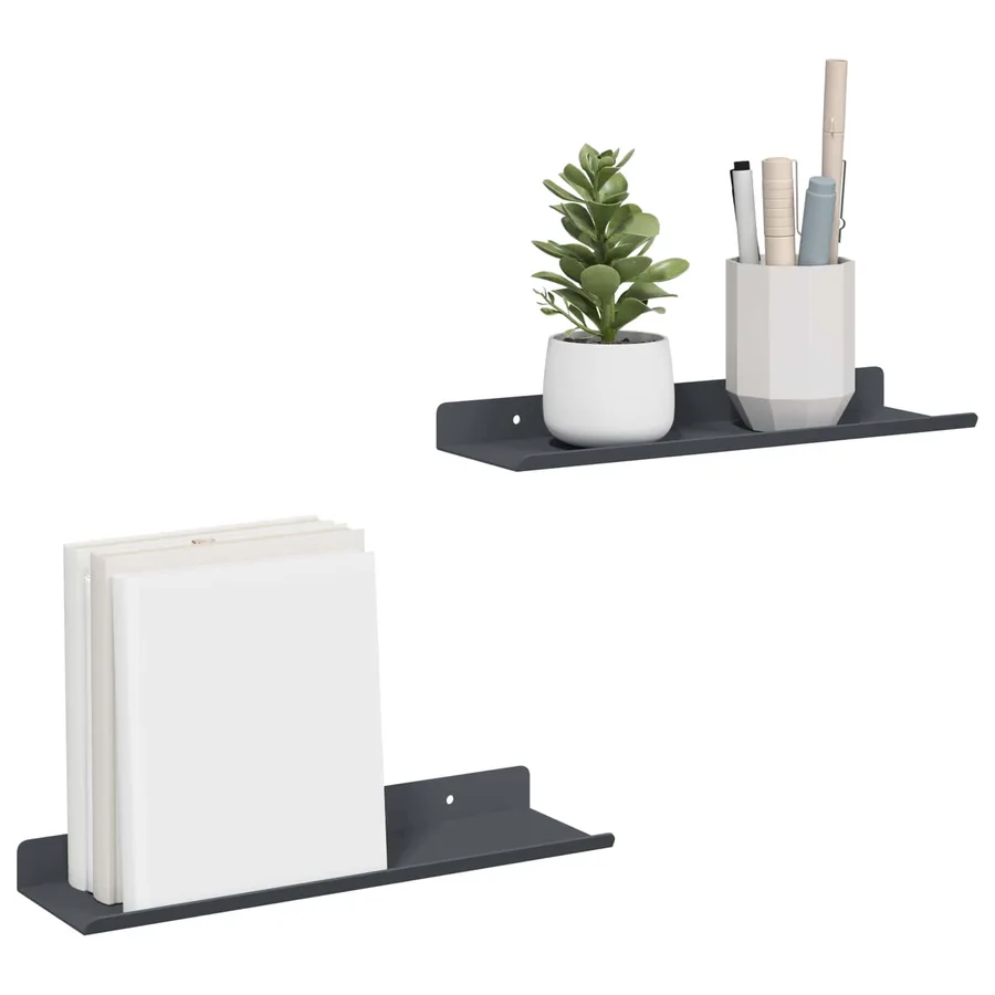 Étagère flottante 2 pcs Anthracite 30 x 9 x 2,5 cm Acier - 3