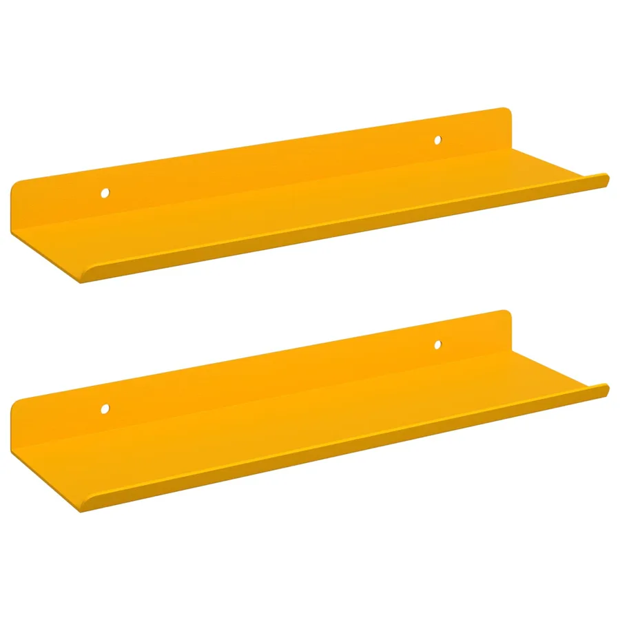 Étagère flottante 2 pcs Jaune moutarde 30 x 9 x 2,5 cm Acier - 2
