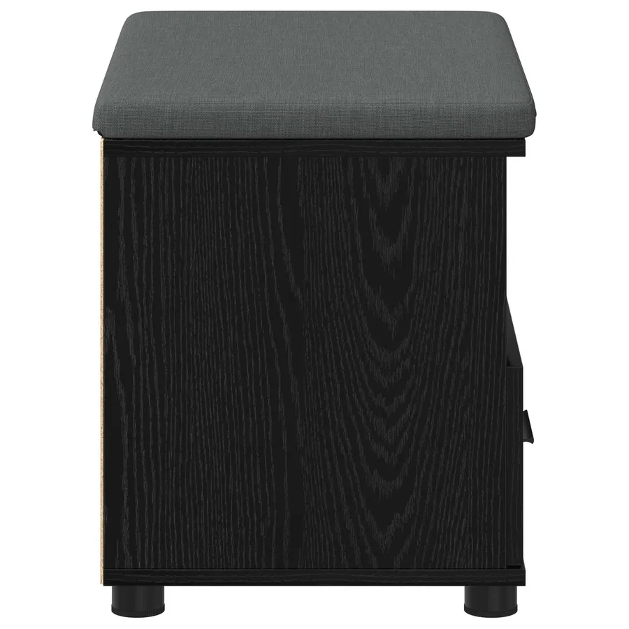 Banc d'entrée avec coussin Chêne Noir 60 x 38 x 46 cm - 7