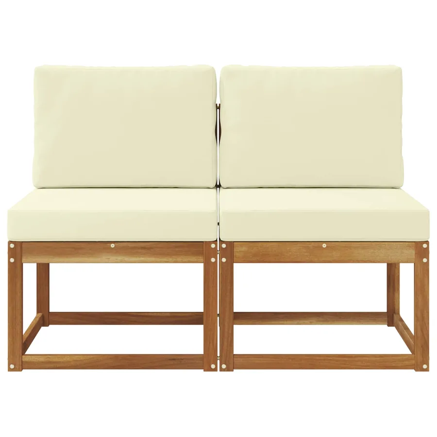 2 Pièce Sofa de milieu extérieur Bois d'Acacia Massif - 3