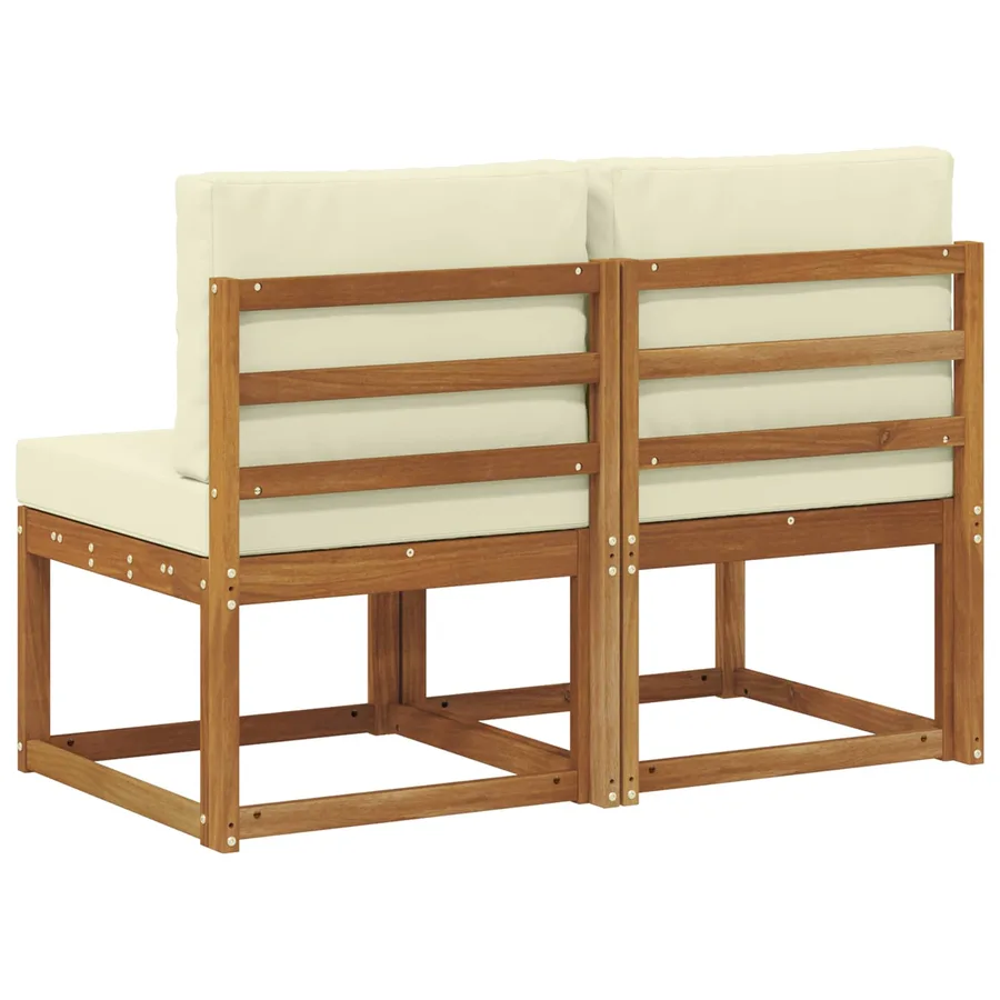 2 Pièce Sofa de milieu extérieur Bois d'Acacia Massif - 5