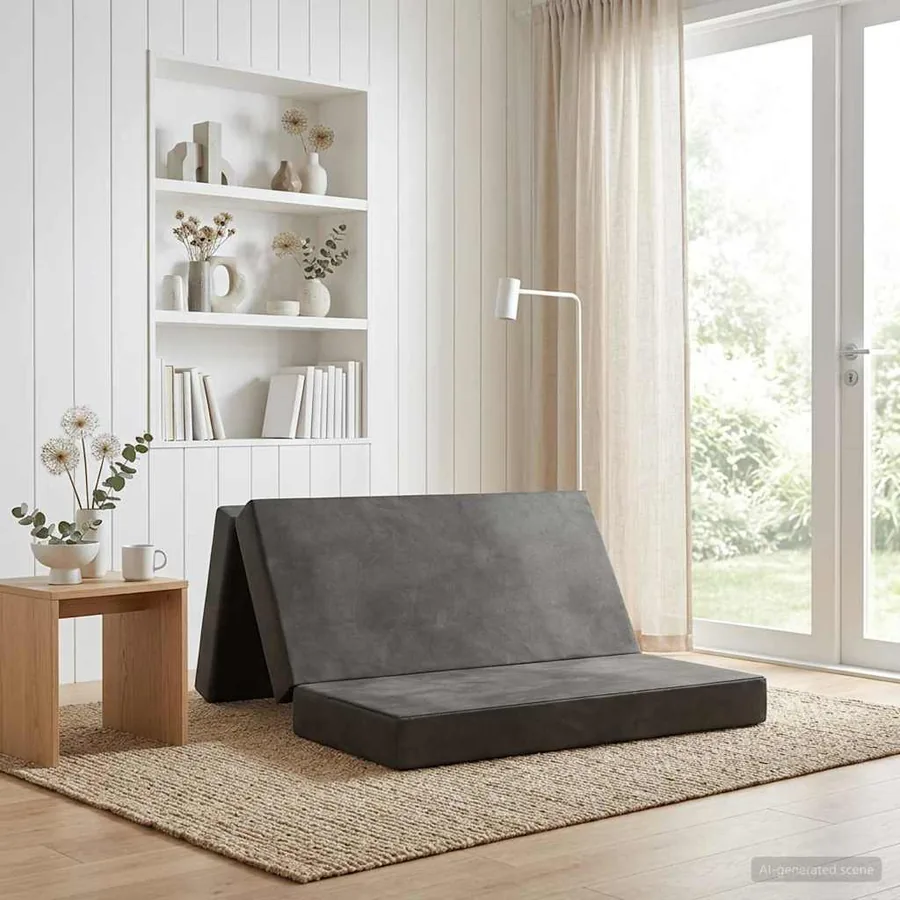 Canapé-lit pliable 180 x 67 x 45 cm Gris clair