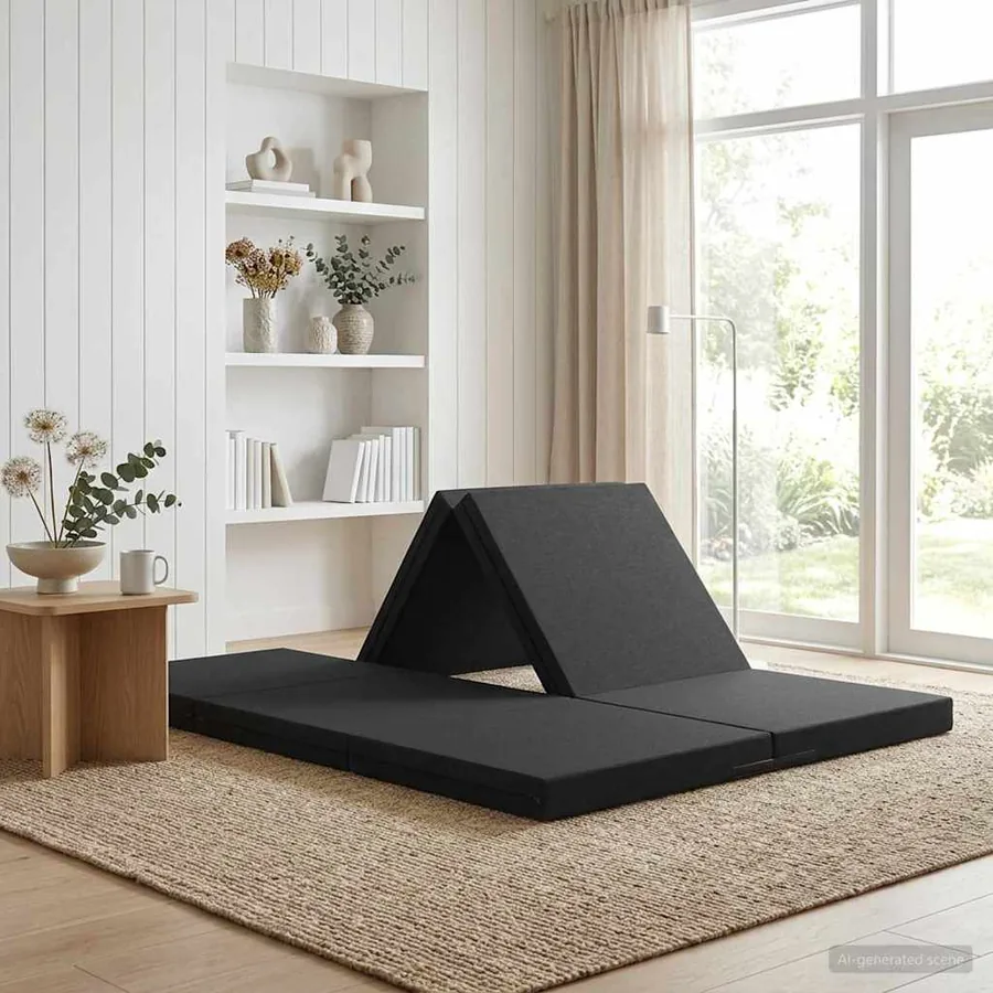 Canapé-lit pliable 140 x 67 x 45 cm Noir
