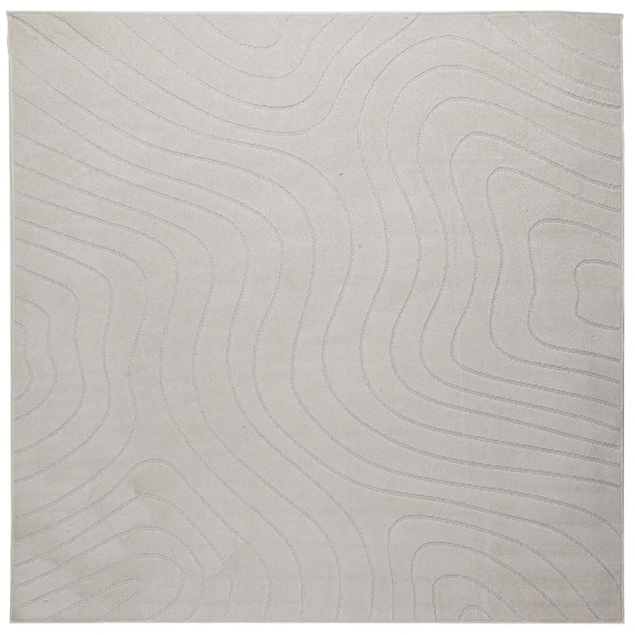 Tapis de surface Carré PALMERAS Crème 120 x 120 cm Polyester - 2