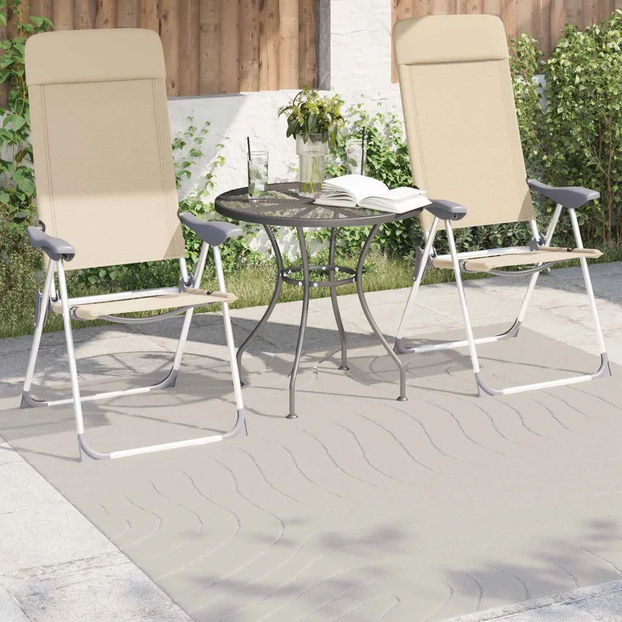 Tapis de surface Carré PALMERAS Crème 120 x 120 cm Polyester - 3