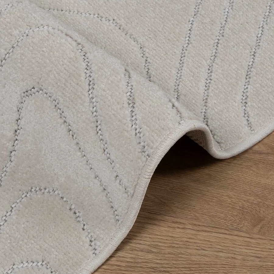 Tapis de surface Carré PALMERAS Crème 120 x 120 cm Polyester - 5