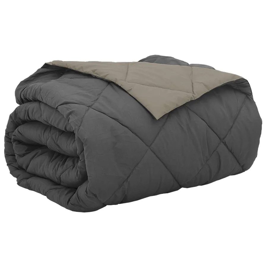 Duvet d'été simple Gris clair et anthracite 220 x 260 cm - 2