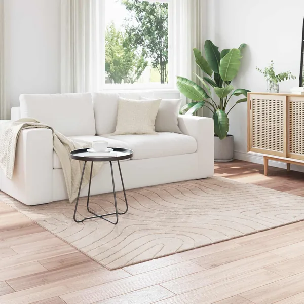 Tapis de surface Carré PALMERAS Beige 200 x 200 cm Polyester